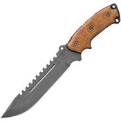 TOPS SE107CDC Steel Eagle Delta Class Fixed Blade Knife with Tan Canvas Micarta Handle