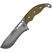 TOPS WDRXL Wind Runner XL Fixed Blade Knife with Green Canvas Micarta Handle