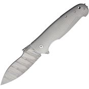 Viper 5944TI Italo Damascus Folding Pocket Knife with Gray Titanium Handle