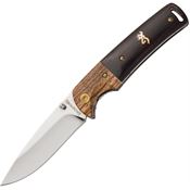 Browning 0231 Browning Buckmark Hunter Linerlock Knife with Brown Wood Handle