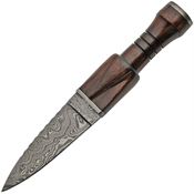 Damascus 1171 Damascus Knives Sgian Dubh Wood Sheath with Rosewood Handle