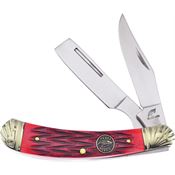 Frost OC551RJB Razor Folding Pocket Knife with Red Jigged Bone Handle