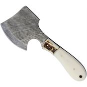 Marbles 826D Damascus Hatchet with White Smooth Bone Handle