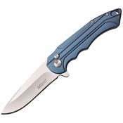 MTech 1022BL Button Lock Folding Knife with Blue Aluminum Handle