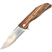 Roper 0035ZW Outlaw Linerlock Folding Knife with Green Jigged Bone Handle