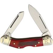 Rough Rider 1661 Lockback Folding Knife with Black Cherry Smooth Bone Handle