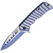 Rough Rider 1818 Framelock Assisted Opening Folding Knife with Blue Stainless Handle