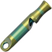 WE A05C Titanium Whistle Green with Titanium Construction