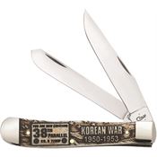 Case 22031 War Series Trapper Korean War Knife with Natural Bone Handle