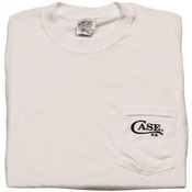 Case 52493 Pocket with Case Logo 100% Preshrunk Cotton White T-Shirt - Medium