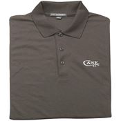 Case 52498 Embroidered Case Logo on Front Chest Gray Polo Shirt - Small