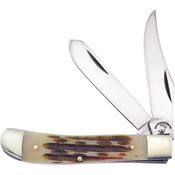 Frost CHC024ANSC Bullet Trapper Knife with Autumn Second Cut Bone Handle