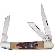 Frost WT910RMS Stockman Knife with Rocky Mountain Stag Bone Handle