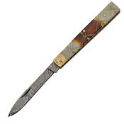 Hand-Made 0001BO Doctors Damascus Steel Pen Blade Knife with Stag Bone Handle