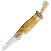 Kellam KT92 Mushroom Birch wood and Antler Handle with Brush End Knife