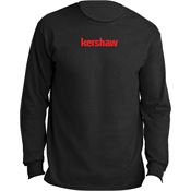 Kershaw 184M Kershaw logo Long Sleeve Cotton Black Shirt - Medium