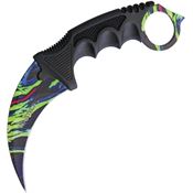 Miscellaneous 4374 Neck HyperBeast Knife with Black Finger Grooved Nylon Handle