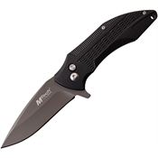 MTech 1034BK Button Lock Knife with Black Textured Aluminum Handle