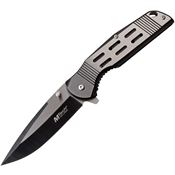 MTech A1019BK Framelock Two-Tone Finish Assisted Opening Knife with Black and Silver Stainless Handle