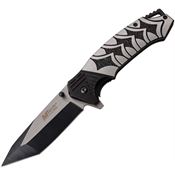 MTech A1036GY Linerlock Two-Tone Finish Assisted Opening Knife with Black and Gray Anodized Aluminum Handle