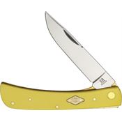 Rough Rider 1743 Work Mirror Finish Carbon Steel Blade Knife with Yellow Smooth Synthetic Handle