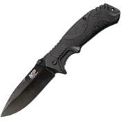 Smith & Wesson 1085912 Linerlock Black Finish Stainless Knife with Black Nylon Rubber Handle