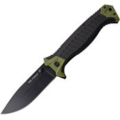 Tac Force 981GN Linerlock Assisted Opening Black Finish Knife with Black and Green FRN Handle