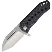 EOS ORCF Orca S Framelock Knife with Carbon Fiber Front and Stonewash Finish Titanium Back Handle
