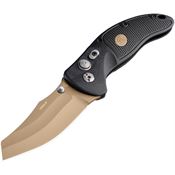Sig 36460 Emperor Wharncliffe Blade Scorpion Button Lock Knife with Black G10 Handle