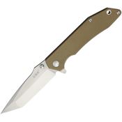 SRM 914 Sanrenmu Framelock Knife with Tan G10 Front and Stainless Back Handle