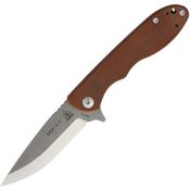 TOPS MSF40 Mini Scandi Linerlock Knife with Tan Canvas Micarta Handle