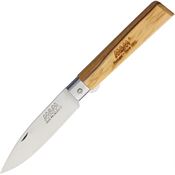 MAM 2036L Linerlock German Stainless Drop Point Blade Knife with Olive Wood Handle