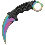 China Made 211431RB Fixed Blade Karambit Spectrum with Black Finger Grooved ABS Handle