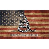 Flags 7284 3' x 5' USA Vintage Gadsden Flag with Polyester Construction