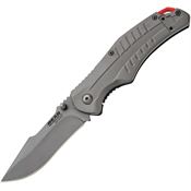 Bear Edge 61114 Assisted Opening Framelock Knife with Gray Stainless Handle