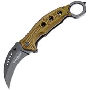 Magnum 01MB713 Black Scorpion Linerlock Knife with Gold Aluminum Handle
