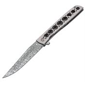 Boker Plus 01BO739DAM Urban Trapper Damascus Knife with Tumbled Finish Titanium Handle