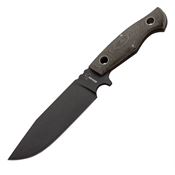 Boker Plus 02BO293 Rold Fixed Blade Black Sk5 Knife with Green Canvas Micarta Handle