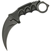 China Made 211431BK Fixed Blade Karambit Knife with Black Finger Grooved ABS Handle