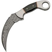 Damascus 1177 Fixed Blade Karambit Knife with Horn Handle