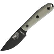 ESEE 3HMK Model 3 Fixed Blade Knife with Green Canvas Micarta Handle Kydex Sheath