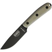 ESEE 4HMK Model 4 Traditional Knife with Green Canvas Micarta Handle