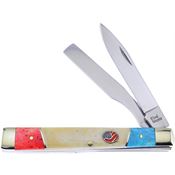 Frost SW120RWB Doctors Knife with Red, white and blue Bone Handle