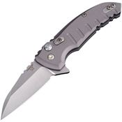 Hogue 24162 X1 Microflip Button Lock Knife with Gray Matte Finish Aluminum Handle