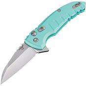 Hogue 24163 X1 Microflip Button Lock Knife with Teal Aluminum Handle