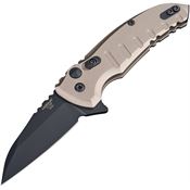 Hogue 24167 X1 Microflip Button Lock Knife with Dark Earth Matte Finish Aluminum Handle