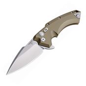 Hogue 34574 X5 Button Lock FDE Spear Point Blade Knife with Dark Earth Aluminum Handle