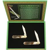 Hen & Rooster FS6 Father/Son Stag Knife Set with Stag Bone Handle
