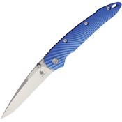 Kizer 4419A2 Linerlock Steel Blade Knife with Blue Sculpted Aluminum Handle