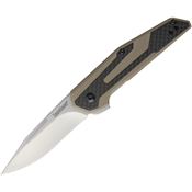 Kershaw 1160TAN Fraxion Linerlock Satin Finish Knife with Tan G10 Handle